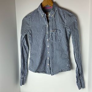 Hollister XS Blue checkered cotton shirt